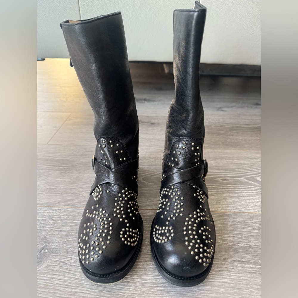 Never Worn Jimmy Choo Studded Leather Boots in EU Size 35.5
